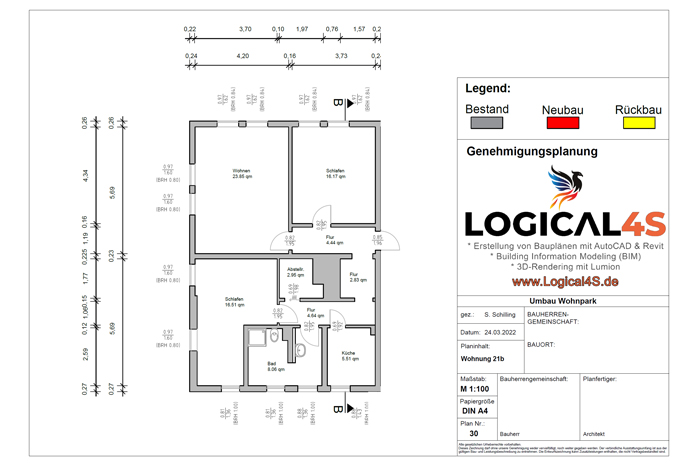 Bauzeichnung 2D von Logical4s als Visualisierungsvorlage